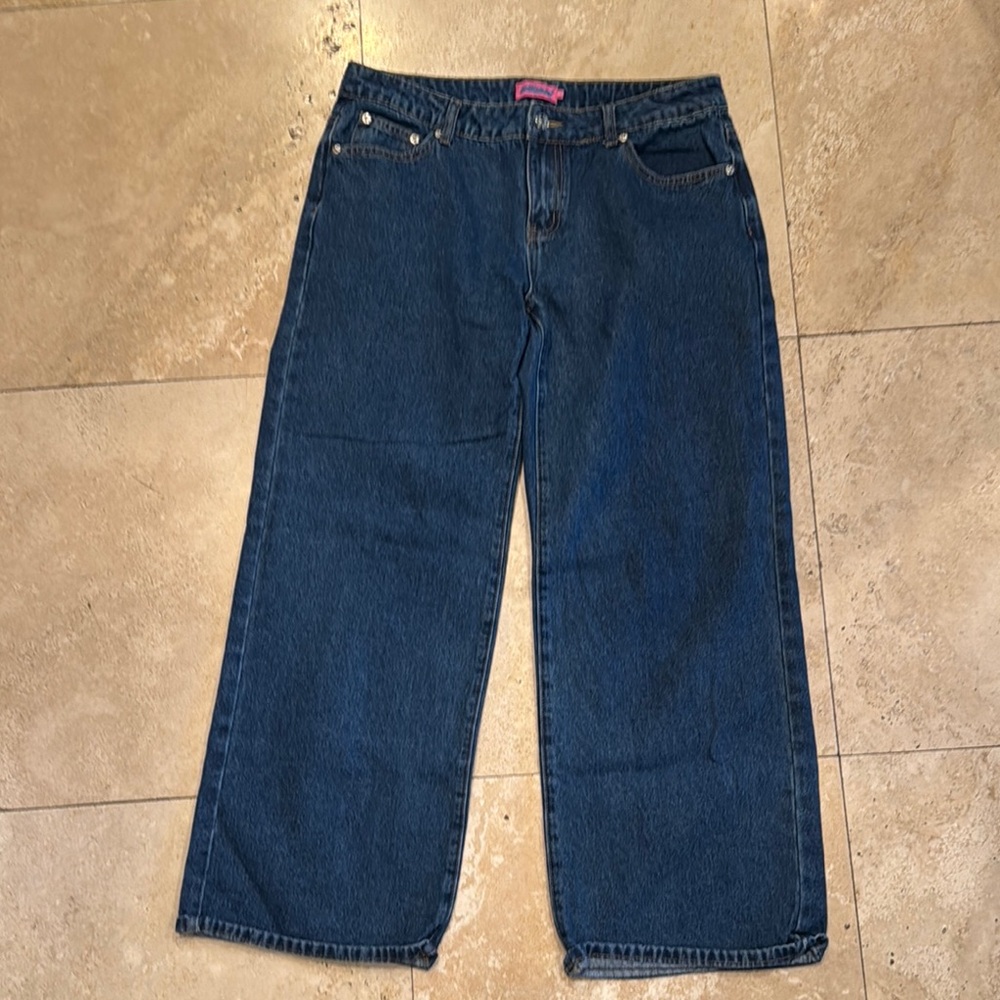 Edikted Blue Wide Leg Jeans